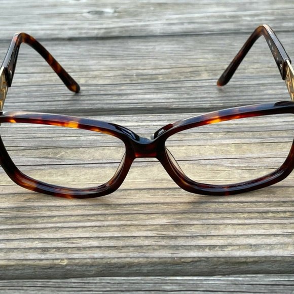 Daisy Fuentes Women Eyeglasses/Sunglasses Frame Brown/Gold Tone Glasses Frame - Picture 5 of 12